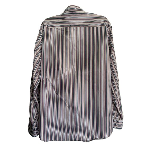 Bugatchi Uomo Flip Cuff Dress Shirt Striped Long Sleeve Button Up Mens Size XL - Picture 2 of 11